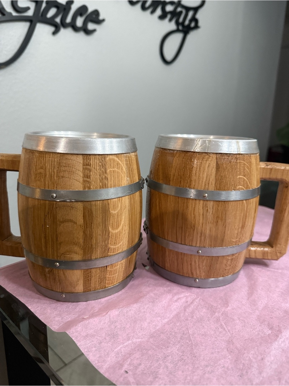 Wooden Barrel Beer Mug - Natural Wood